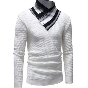 White Men's Turtle Neck Sweater